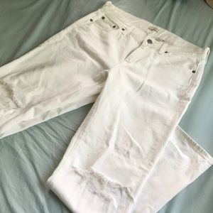 White J Crew distressed jeans
